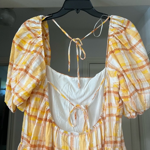 Astr Yellow Plaid Maxi Dress - Picture 1 of 4